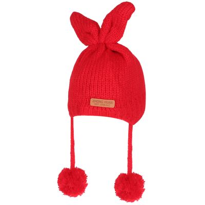Red Warm baby cap for winters - Just so cute