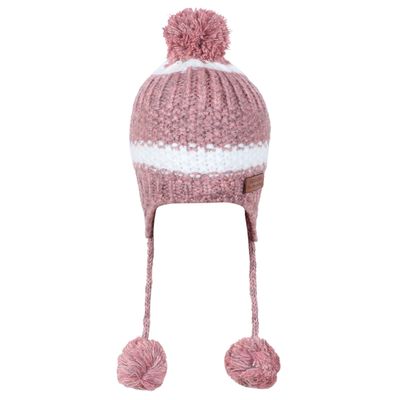 Pink & White Warm baby cap for winters - Just so cute