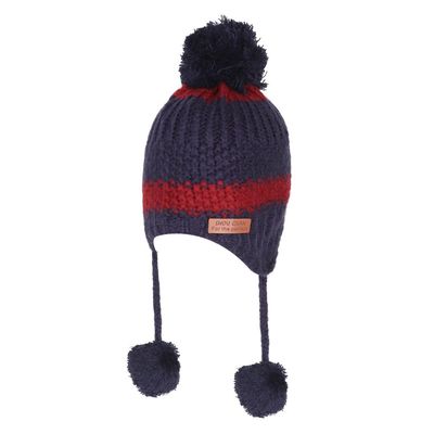 Navy Blue Warm baby cap for winters - Just so cute