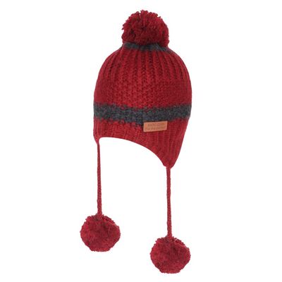 Maroon Warm baby cap for winters - Just so cute