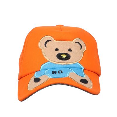 Kids Cap Orange Teddy Design  - Just so cute