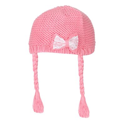 Pink Warm baby cap for winters - Just so cute