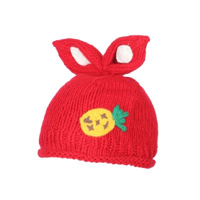 Red Pineapple Design Warm baby cap for winters - Just so cute