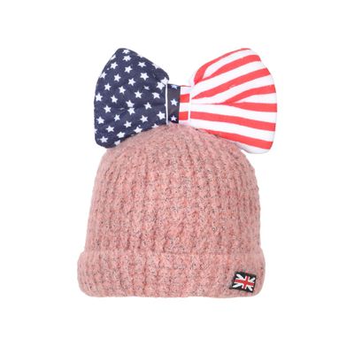 Peach Flag Design Warm baby cap for winters - Just so cute