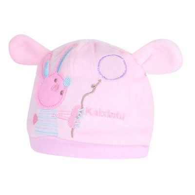 Pink Rabbit Design Warm baby cap for winters - Just so cute