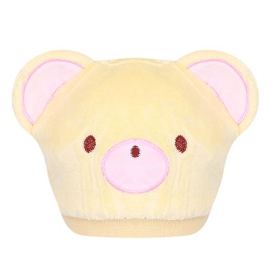 Yellow Teddy Design Warm baby cap for winters - Just so cute