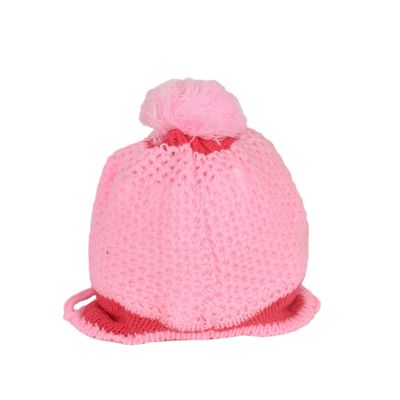 Tiekart kids pink floral wollen cap