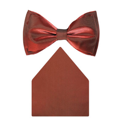 Tiekart cool combos maroon plain solids bow tie+pocket square