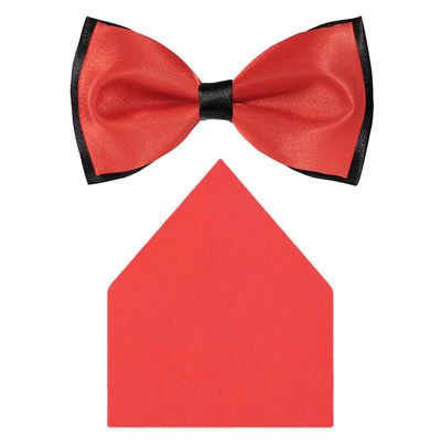 Tiekart cool combos red   bow tie+pocket square