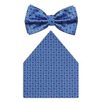 Tiekart cool combos blue bow tie+pocket square