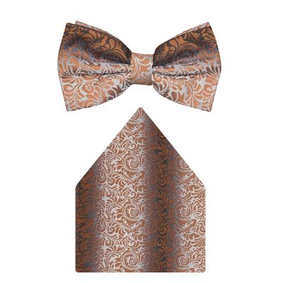 Tiekart cool combos brown bow tie+pocket square