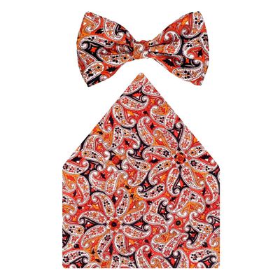 Tiekart cool combos multi floral silk bow tie+pocket square