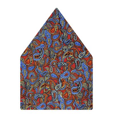 Multi Silk Paisley Cravat with Pocket Sqaure Combo-Set of 2