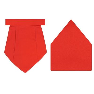 Tiekart cool combos red plain solids  cravat+pocket square