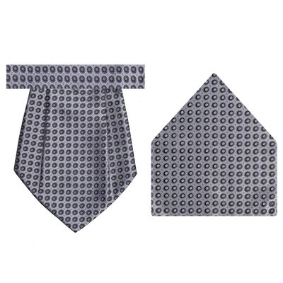 Tiekart cool combos grey polka dot  cravat+pocket square