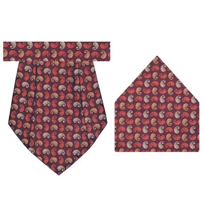 Tiekart cool combos maroon paisley  cravat+pocket square