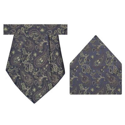 Tiekart cool combos grey paisley  cravat+pocket square