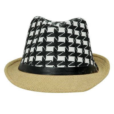 Tiekart black and white checkered men classy hat