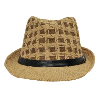 Tiekart brown checkered men classy hat