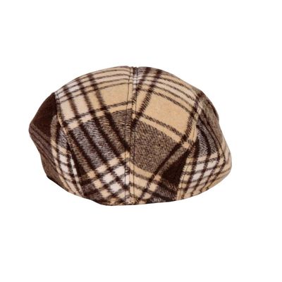 Tiekart men brown checked wollen winter golf cap