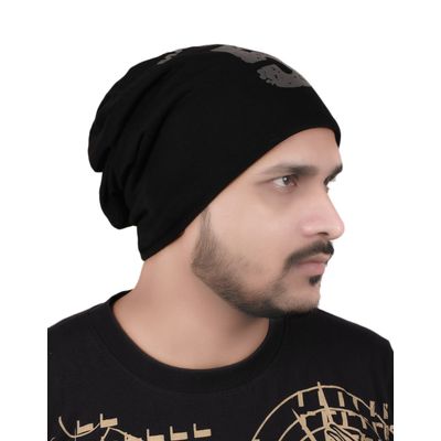 Tiekart men black beanie winter cap