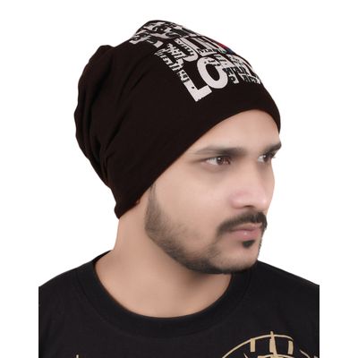 Tiekart men brown beanie winter cap