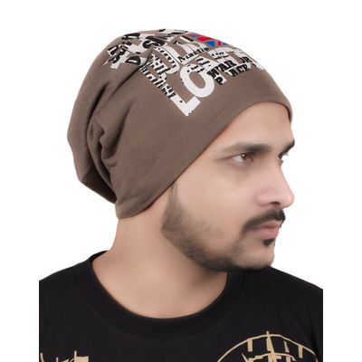 Tiekart men brown beanie winter cap