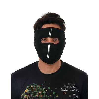 Tiekart men black plain solids bikers mask