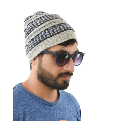 Tiekart men grey polka dot woollen winter caps