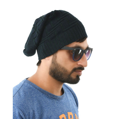 Tiekart men blue woollen winter caps