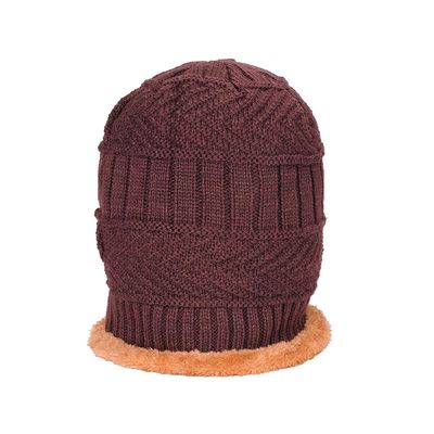 Brown Woollen Warm Winter Caps for Men