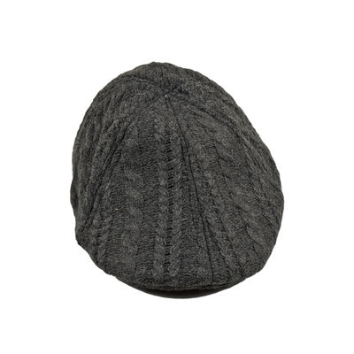 Grey Self Design Woolen Warm Golf Cap for Men