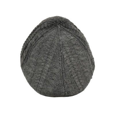 Grey Self Design Woolen Warm Golf Cap for Men