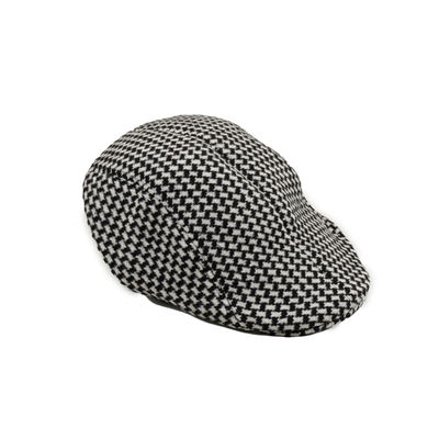 Black and White Houndstooth Golf Cap for Men