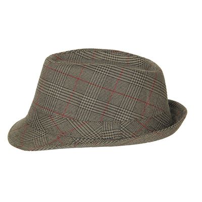 Brown Checkered Fedora Hat for Men