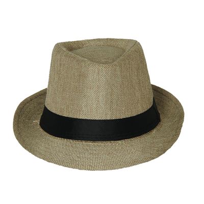 Beige Plain Fedora Hat for Men