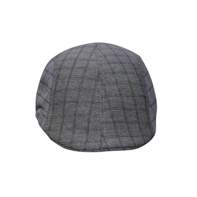 Grey Checkered Classic Cotton Golf Cap for Men