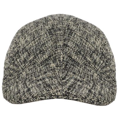 Beige & Black Patterned Warm Semi Woolen Golf Cap With Ear Flaps for Wind & Cold Protection for Men