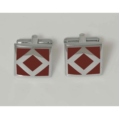 Tiekart men maroon stone embedded  cufflink