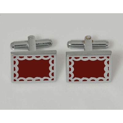 Tiekart men maroon stone embedded  cufflink