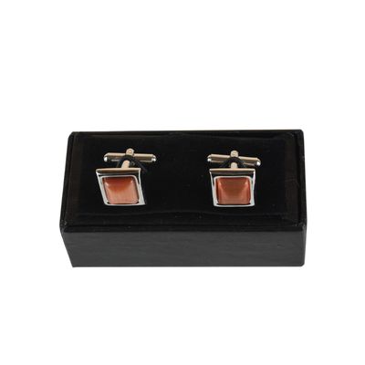 Tiekart men orange plain solids  cufflink