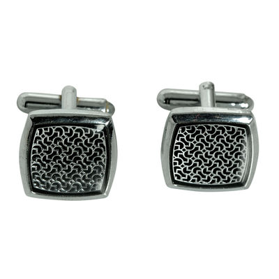 Mens sterling silver fold cufflinks