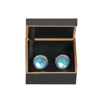 Blue Sapphire Colored Designer Cufflinks for Men In Gift Box