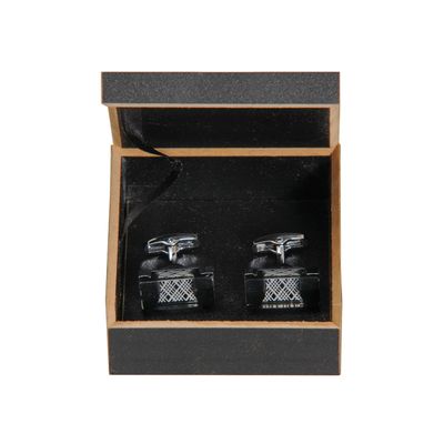 Silver and Black Designer Stylish Cufflinks for Men In Gift Box