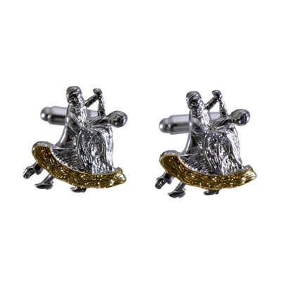 Tiekart men silver funky cufflink