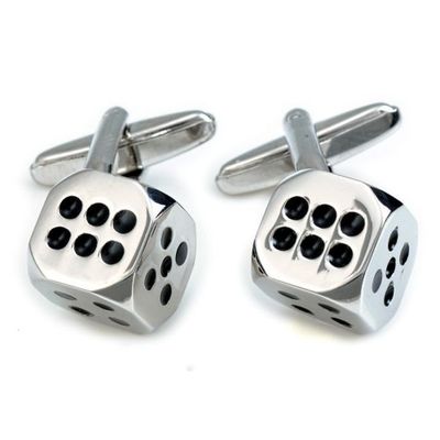 Tiekart men silver funky cufflink