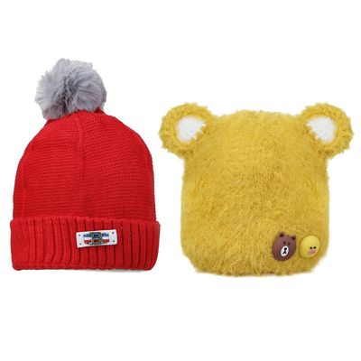 Red & Yellow Combo Warm baby cap for winters - Just so cute