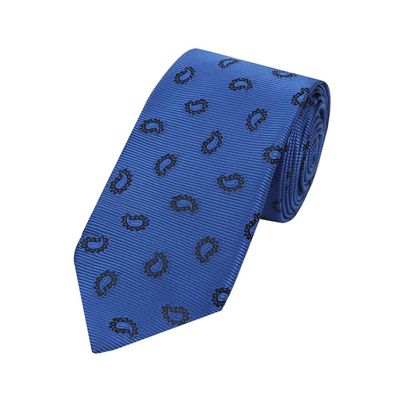 Blue Paisley design Gift Box Combo with Microfiber Tie + Pocket Square + Lapel Pin Ideal for Gifting for Men