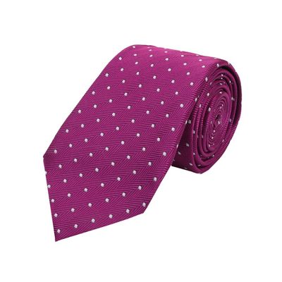 Purple/Wine Polka dots design Gift Box Combo with Microfiber Tie + Pocket Square + Lapel Pin Ideal for Gifting for Men