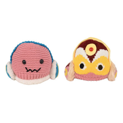 A Combo Pack of 2 Warm Woolen Funky Winter Caps for Kids